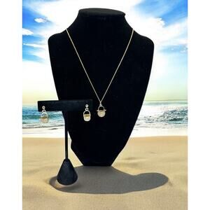 14k Nantucket Basket Necklace and Post Earrings Set- Necklace by G. E. Robbins